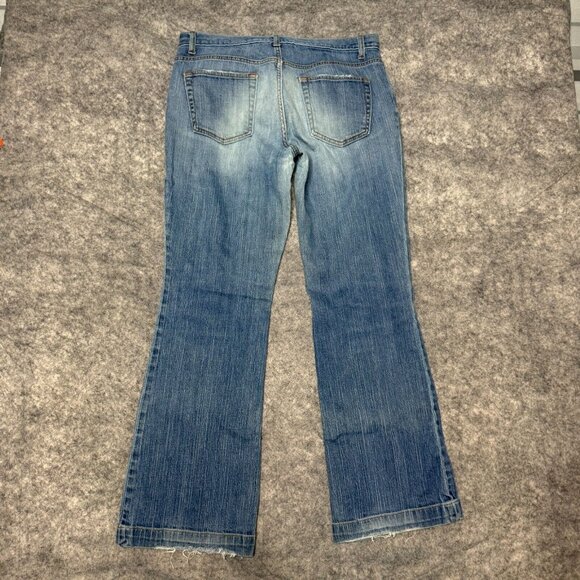 Gap Jeans Womens Size 12 Bootcut Flare Long and Lean Distressed Mid Rise Stretch - Picture 2 of 13